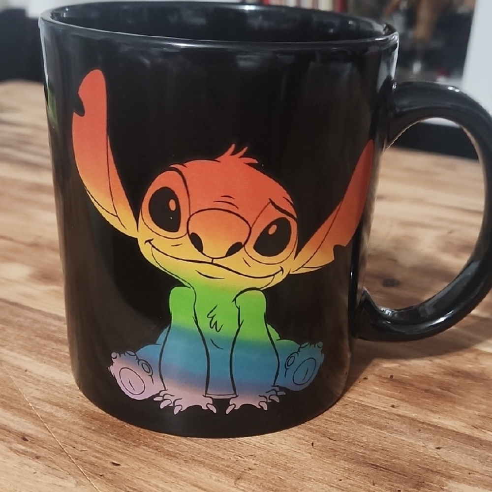 Love Stitch Black and Orange Ceramic Mug